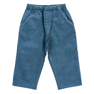 Steel Blue Cord Elastic Pants
