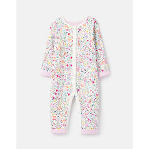 Wriggle Quilted Babygrow- White Ditsy