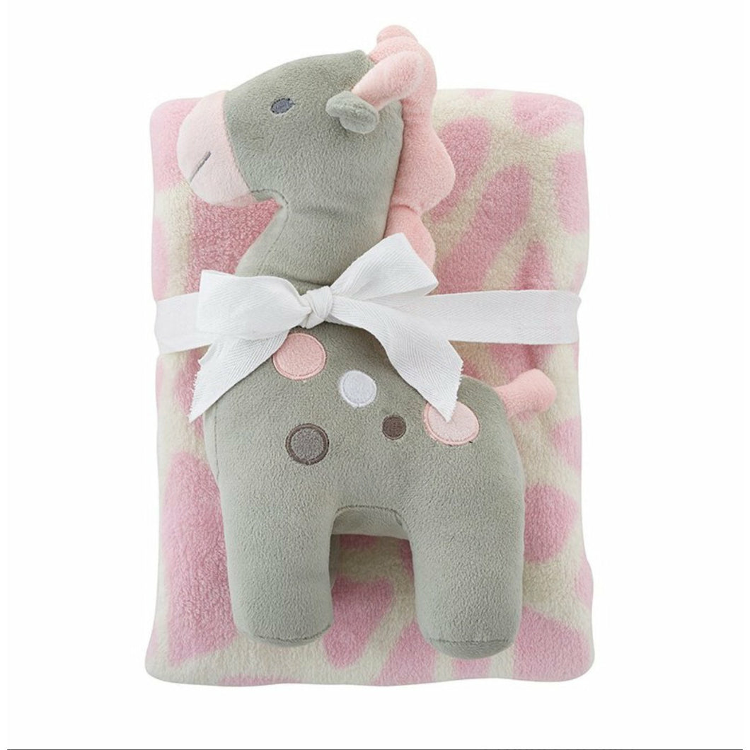 Blanket Toy Set- Pink Giraffe