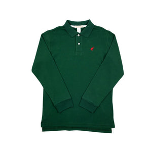 Long Sleeve Prim & Proper Polo- Grier Green/Richmond Red