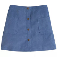 Load image into Gallery viewer, Emily Pocket Skirt - Gray Blue Cord
