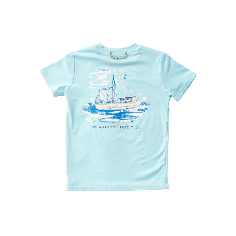 Shrimp Boat Performance T-Shirt - Tanager Turquise
