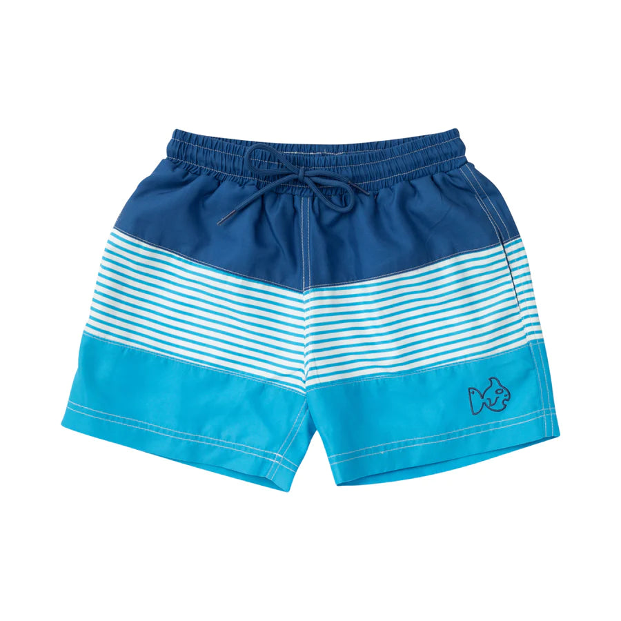 Swim Cap Blue Boogie Board Colorblock Swim Trunk