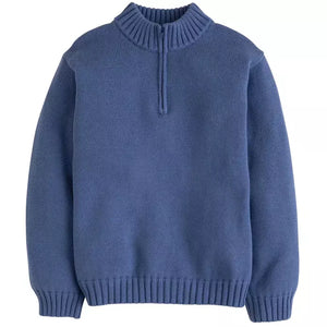 Quarter Zip Sweater - Gray Blue