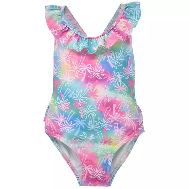 Tropical Palms Pink UPF 50+ Mindy Swimsuit