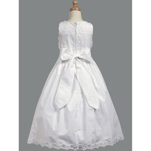 First Communion Dress - Embroidered Cotton/Poly
