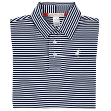 Load image into Gallery viewer, Prim &amp; Proper Polo SS -Nantucket Navy Stripe/ Multi
