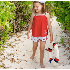Cheryl Shorts - Undulata Regatta/Richmond Red