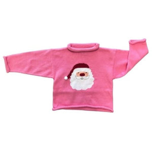 Santa Roll Neck Sweater - Bubblegum Pink