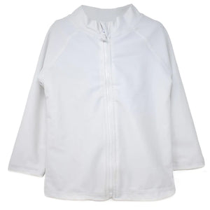 White UPF 50+ Zip Swim Jacket
