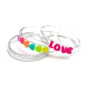 Centipede Neon Heart Mix Bangle Set