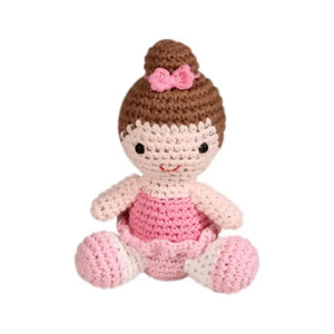 Bella the Ballerina Crochet Rattle 4"