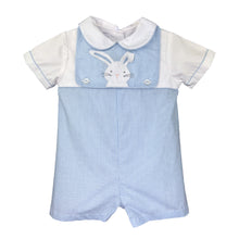 Load image into Gallery viewer, Romper w/ Removable Bib- Bunny &amp; Dog Appliques
