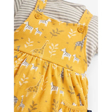 Load image into Gallery viewer, Giraffe &amp; Zebra Pinafore Dress Set
