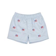 Load image into Gallery viewer, Critter Sheffield Shorts- Buckhead Blue/ Multicolor/ Flags
