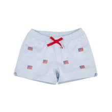 Load image into Gallery viewer, Critter Cheryl Shorts Twill- Buckhead Blue/ Richmond Red/ Flags
