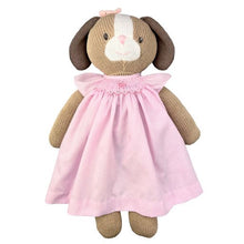 Load image into Gallery viewer, Dress w/ Removable Bib- Bunny &amp; Dog Appliques
