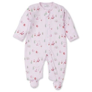 PJs Snow Cute Pink Zip Footie