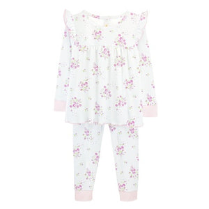 Bunch of Roses Pajama Set with Ruffle