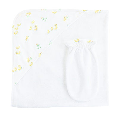 Three Little Ducks Hooded Towel with Mitt