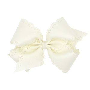 Eyelet Floral Edge Grosgrain Bow