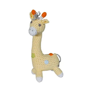 Giraffe Crochet Rattle 6"